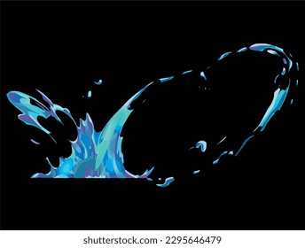 Water Splash Cartoon Style Design Isolated Vector Illustration