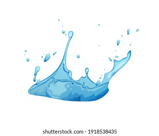 Water Splash Cartoon Vector Illustration. 