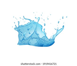 Water Splash Cartoon Vector Illustration. 