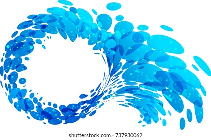 Water splash circle isolated on white background