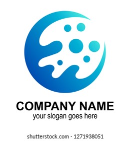 water splash in circle shape logo vector