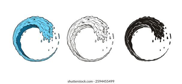 Water splash circle vector illustration