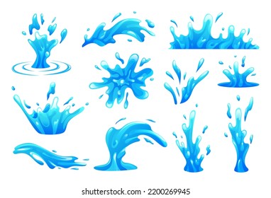 Water Splash Collection Cartoon Style Stock Vector (Royalty Free ...