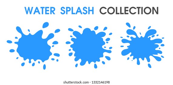 Water Splash collection simple cartoon style. 