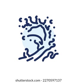 Water splash color line icon.  Liquid flow. Natural resource