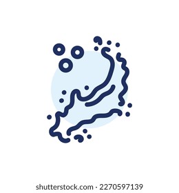 Water splash color line icon.  Liquid flow. Natural resource