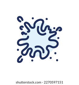 Water splash color line icon.  Liquid flow. Natural resource