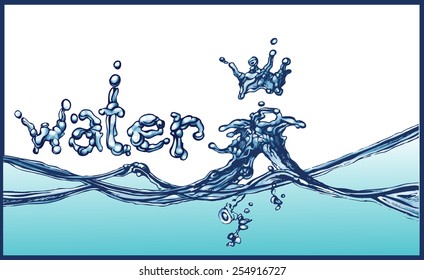 Water splash - colored vector illustration
