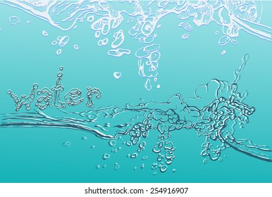 Water splash - colored vector illustration