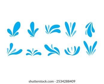 Water Splash Design Element Set