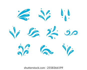Water Splash Design Element Set