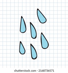 Water splash Doodles. Hand drawing Rain doodles element design