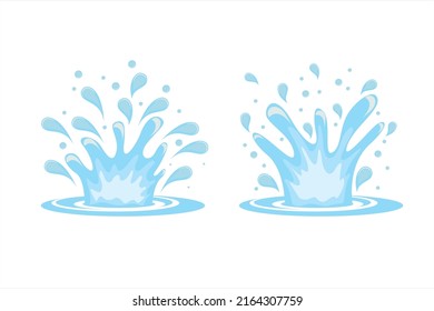Water splash. Douche. Splash of clear blue water vector illustration