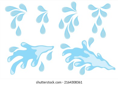 salpicar agua. Douche. Esplandor de la ilustración vectorial de agua azul clara