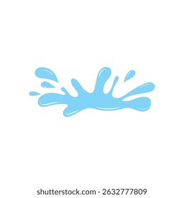 water splash down blue flat design