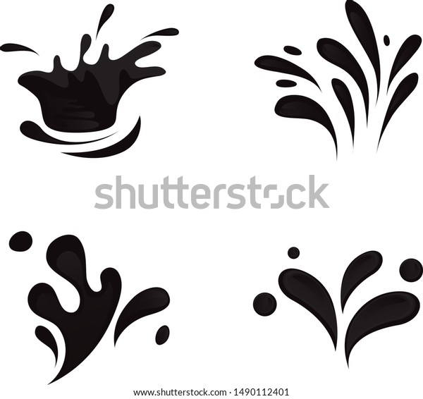 Water Splash Drop Icons Isolated On Stock Vector Royalty Free