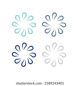 Water Splash Water Drops Circle Sign Symbol Logo Vector