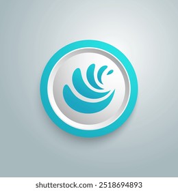 Water Splash Element Logo Icon Vector azul Botón