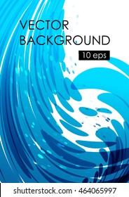 Water splash, falling stream of water, vector background