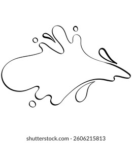 water splash flat side splash handrawn outline style illustration