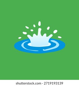 Salpicadura de agua en estilo plano para el diseño de ilustración de agua dulce. Adecuado para conceptos de agua limpia, infografías, carteles y elementos visuales ambientales.