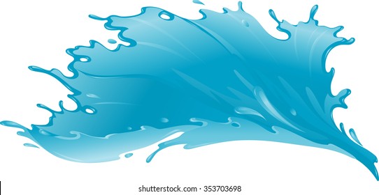 Water Splash Form-Water or blue paint in the air/ isolated against white background