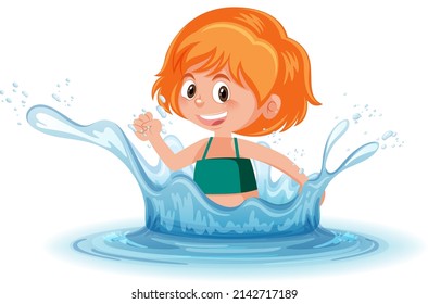 Water Splash Fun Girl On White Stock Vector (Royalty Free) 2142717189 ...