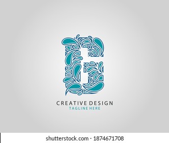Water Splash G Letter Logo Icon, water droplets and splash alphabet icon.
