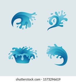 water splash with gradient vector