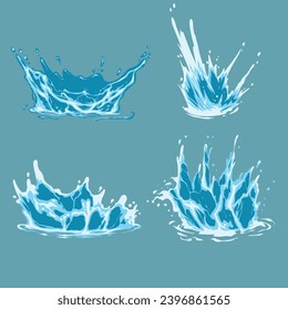 ilustración vectorial del dibujo de la mano de salpicadura de agua