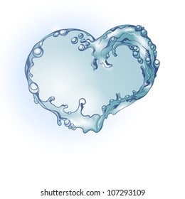 Water splash  heart