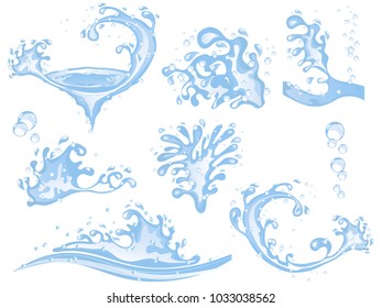 Water splash with ice cubes