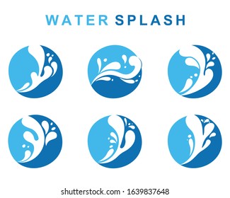 water splash icon Flat and simple symbols. vector Illustration