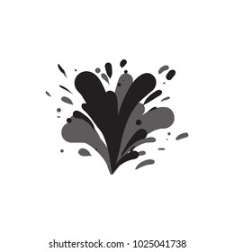 Water splash icon isolated on white background. Abstract water logo, natural nautical emblem vector illustration.