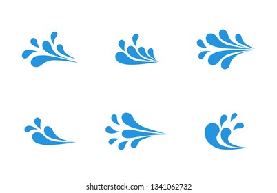 water splash icon or logo Isolated on white background. Cartoon style. Vector Illustration.