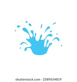 Water splash icon. Simple illustration liquid splash with droplets and ripples wave droplet. Water milk motion isolated.