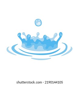 Water splash icon. Vector illustration of sea waves, fountain spray, wet surface, drop shapes. Water symbol elements for creative design