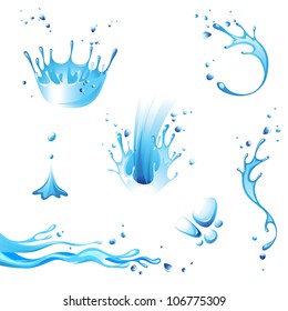 Water splash icons set