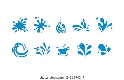 Water Splash Illustration Element Set