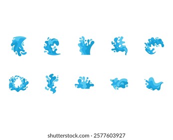 Water Splash Illustration Element Set