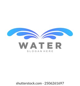 Water splash illustration logo vector