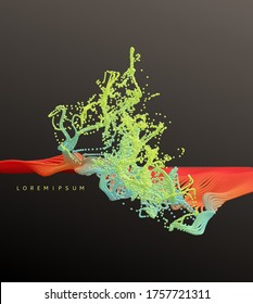Water splash imitation. Abstract background. 3d vector illustration.
