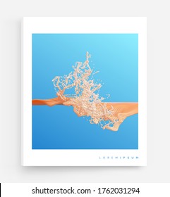 Water splash imitation. Abstract background. 3d vector illustration.