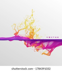 Water splash imitation. Abstract background. 3d vector illustration.