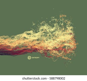 Water Splash Imitation. Array with Dynamic Emitted Particles. Abstract Background. Vector Illustration.  