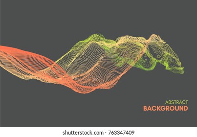 Water splash imitation. Array with dynamic emitted particles. Abstract background. Vector illustration.  