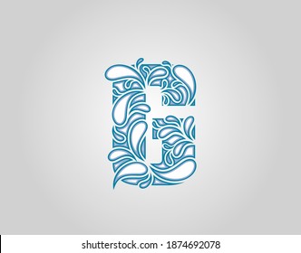 Water Splash,  Initial G Letter Logo Icon, water droplets and splash doodle alphabet icon.