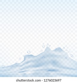 Water splash isolated on transparent background. Vector illustration.