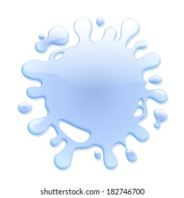Water splash isolated on white background. Wet blotch.