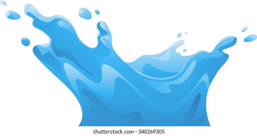 Water splash isolated on white background 